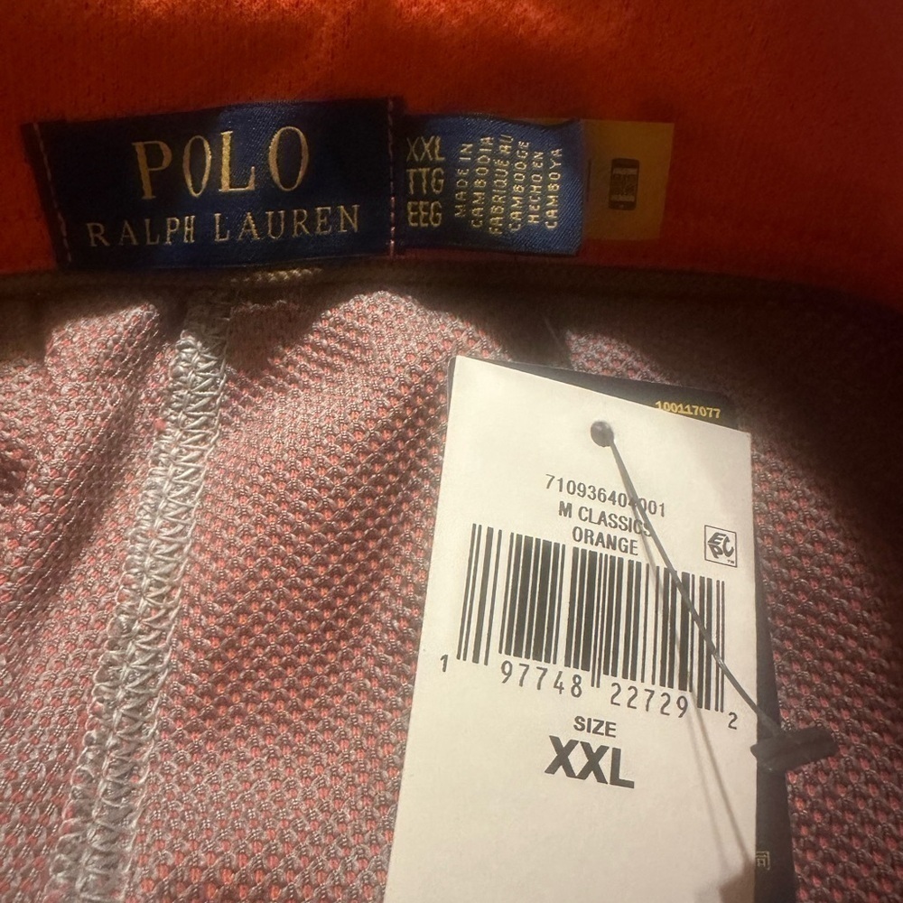 Men’s New Orange Ralph Lauren Terry Shorts Size XXL 2XL - Picture 11 of 11